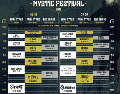 Pełny skład i czasówka Mystic Festival 2019